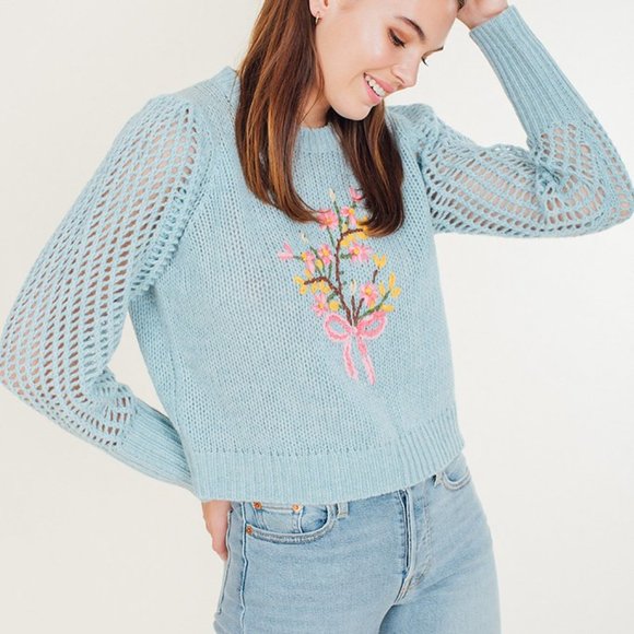 SOLD Loveshackfancy ROSIE Sweater FLORAL BOUQUET - Picture 7 of 11